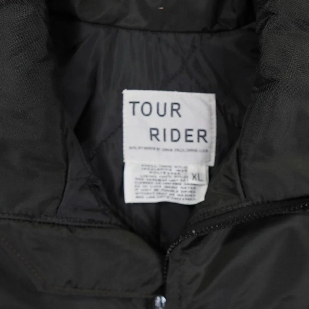 VTG Tour Rider Motorcycle Jacket Mens XL Black reflective piping gorpcore USA - Picture 4 of 12